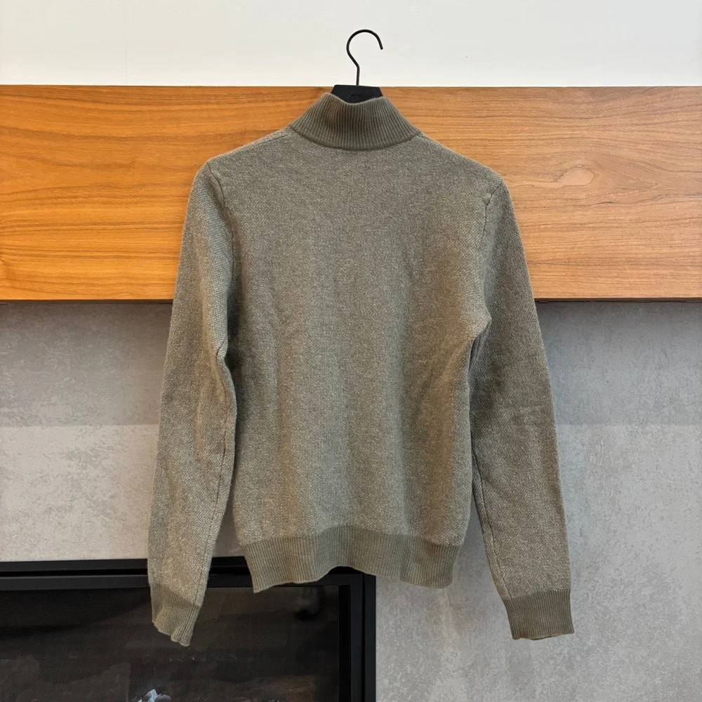 Ralph Lauren Purple Label Birdseye Cashmere Quarter Zip Slim Fit Sweater Sz S - Picture 10 of 14